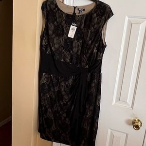 Chaps black lace cocktail dress size 18W brand new with tags